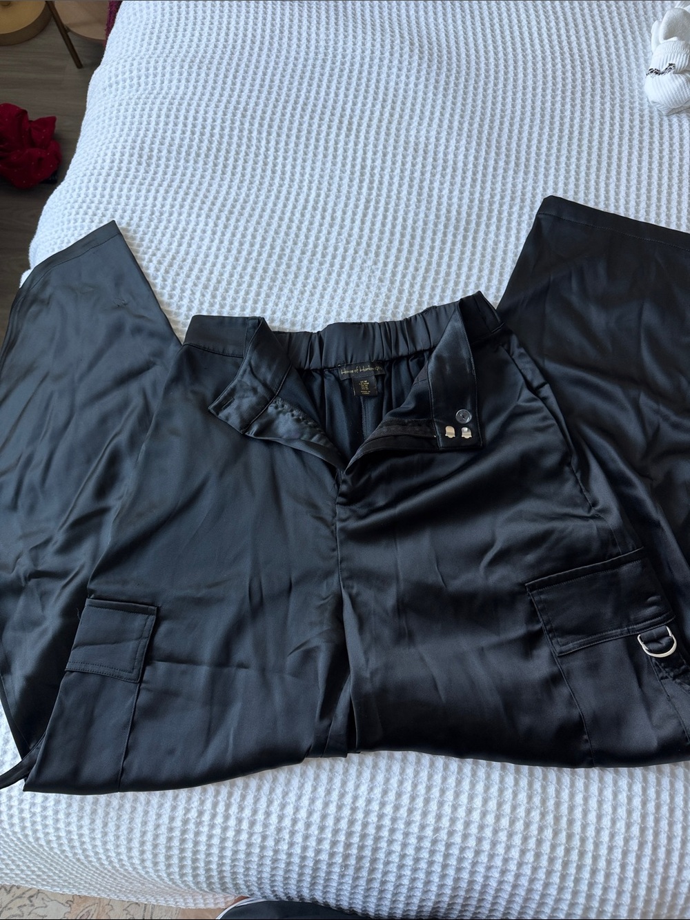 House of Harlow Satin Cargo Pants